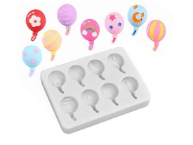 Molde silicona 8 globos decorados